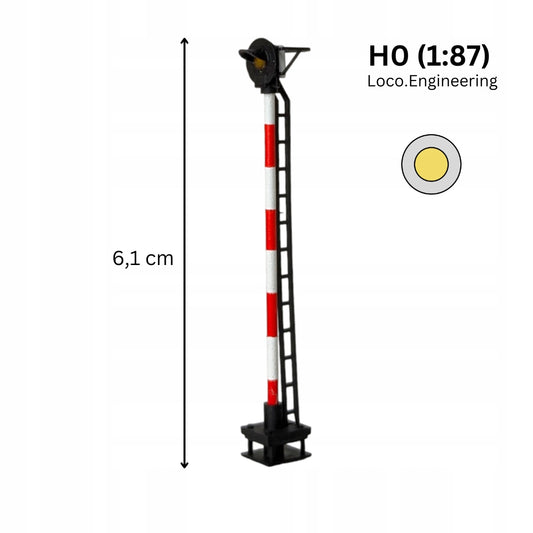 Semafor 1-komorowy H0 pomaranczowy z krótkim daszkiem