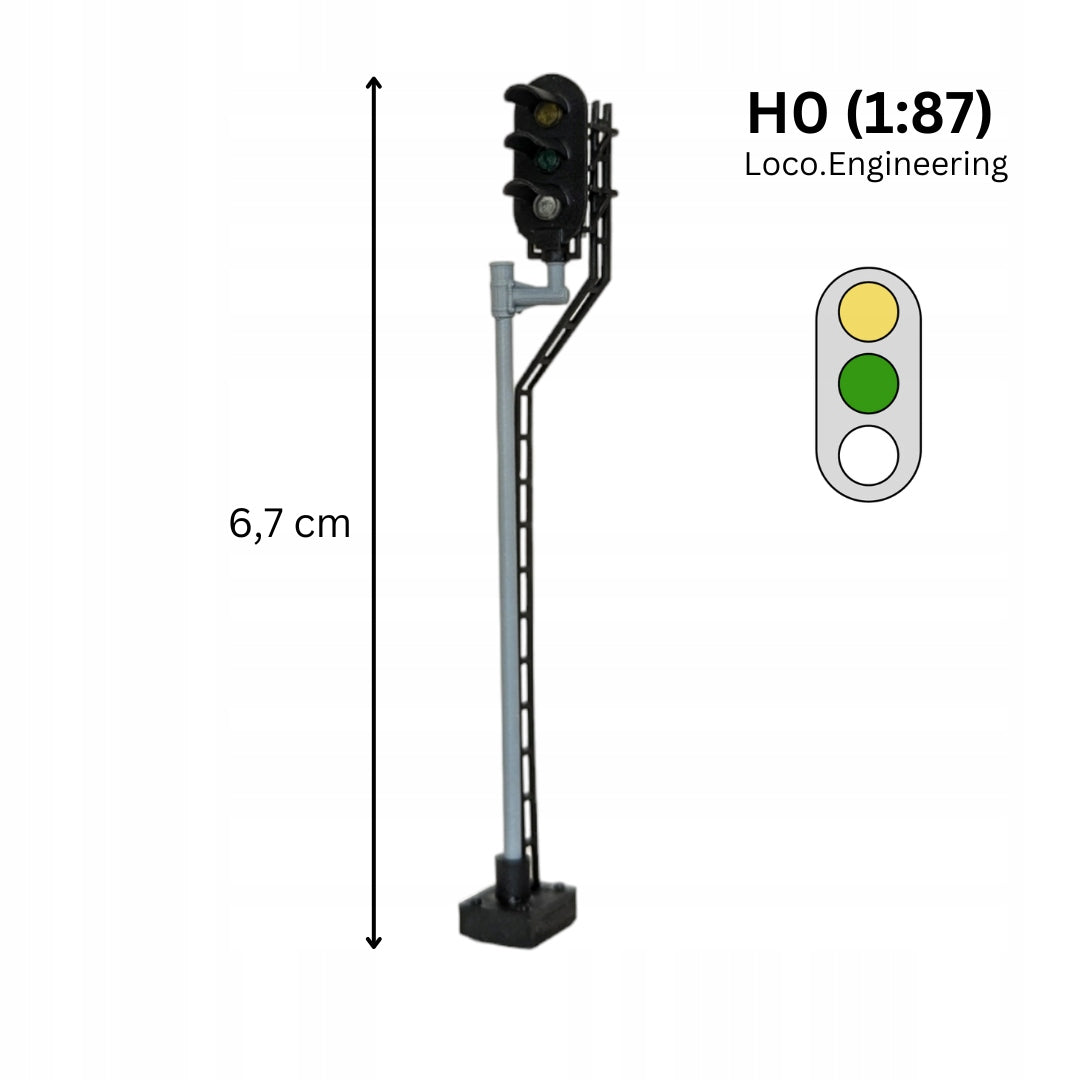 Sygnalizator powtarzający H0 prawy z długim daszkiem