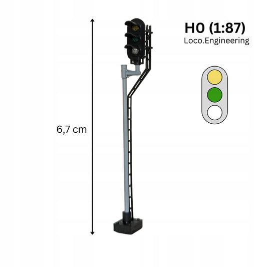 Sygnalizator powtarzający H0 prawy z długim daszkiem