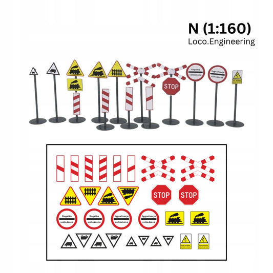 Znaki drogowe przejazd kolejowy polskie N