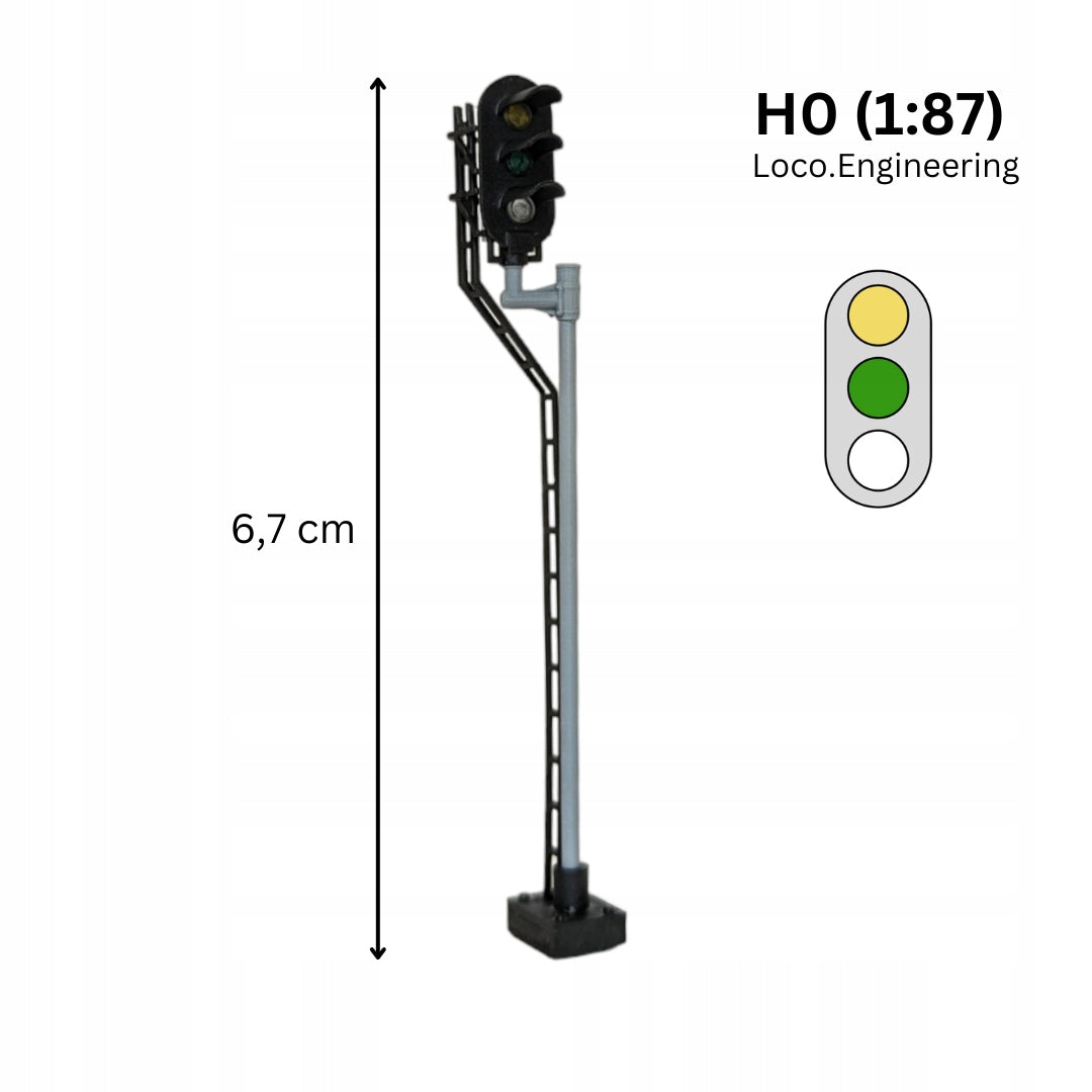 Sygnalizator powtarzający H0 lewy z długim daszkiem